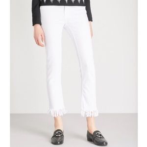 Maje Panaki Straight Leg Jeans Fringe Fray Hem